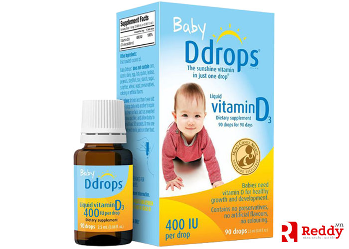 Baby Ddrops Vitamin D3 400IU 90 giọt bổ sung vitamin D