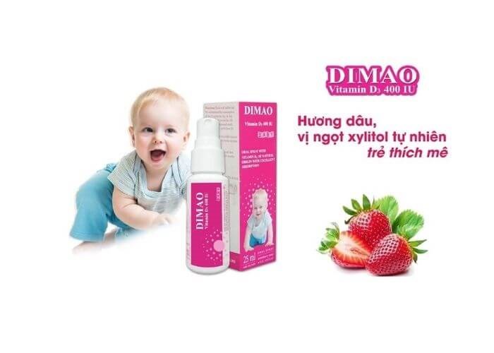 Dimao Vitamin D3 400IU cho bé bổ sung canxi