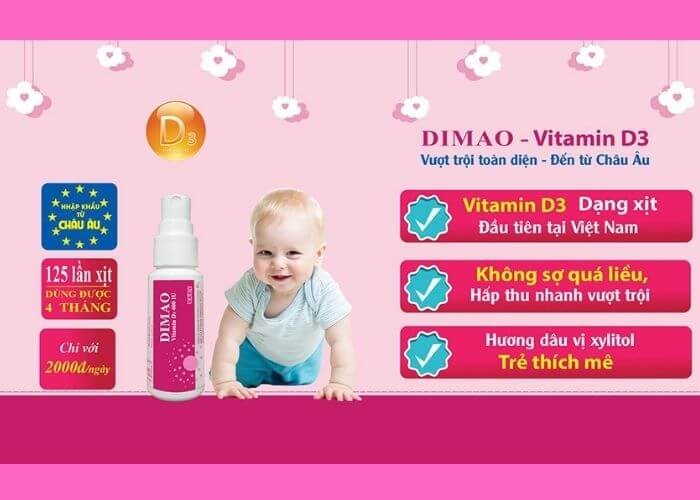 Dimao Vitamin D3 dạng xịt tăng chiều cao cho bé