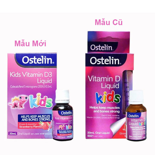 Ostelin Kids Vitamin D3 Liquid 20ml dạng nước cho bé từ 6 tháng tuổi