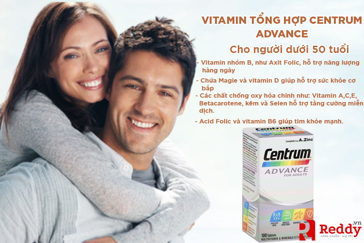 Công dụng của Vitamin tổng hợp cho người dưới 50 tuổi Centrum Advance For Adults