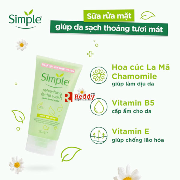 Công dụng Sữa rửa mặt Simple Refreshing Facial Wash Gel