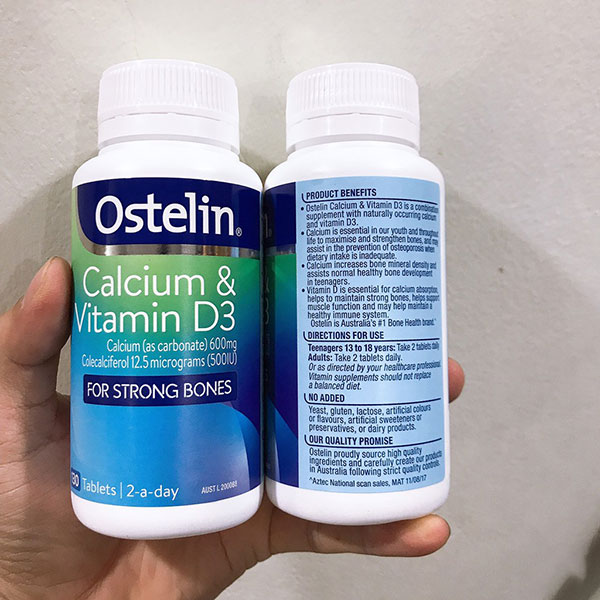 Viên uống Canxi Ostelin Calcium Vitamin D3 cho bà bầu