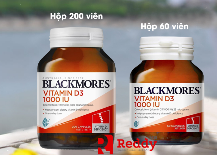 Vitamin D3 1000IU Blackmores của Úc hộp 60 và 200 viên